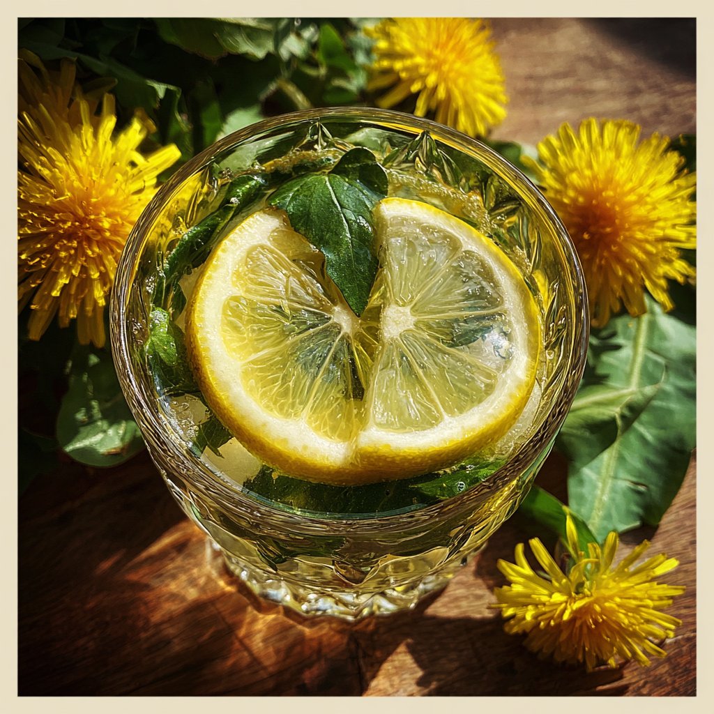 Fresh Dandelion and Lemon Tonic