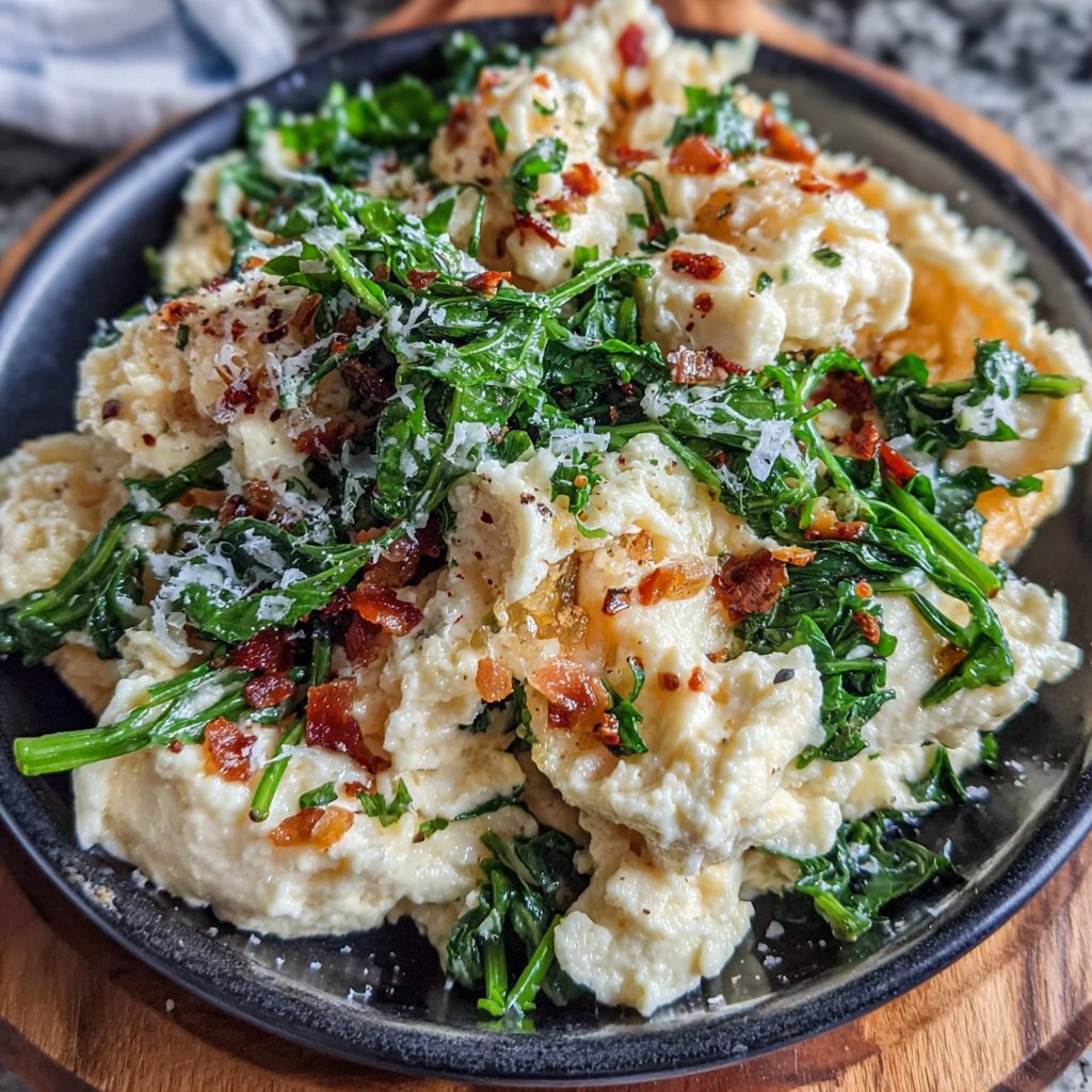 Scrambled Eggs with Dandelion Greens