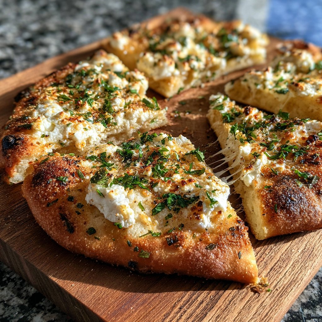 Garlic Herb Cottage Cheese Flatbread