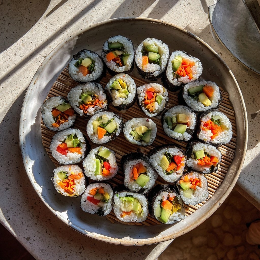 Rainbow Veggie Sushi Rolls